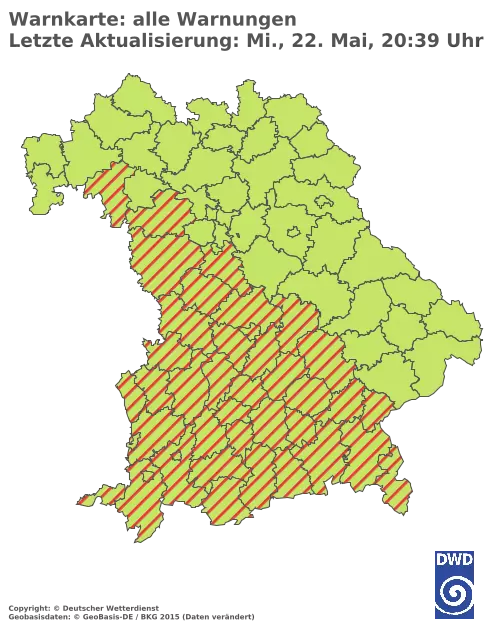 Aktuelle Wetterwarnungen für  Landsberg am Lech