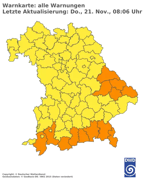 Aktuelle Wetterwarnungen für  Landsberg am Lech