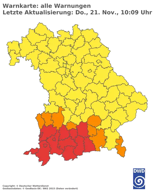 Aktuelle Wetterwarnungen für  Landsberg am Lech