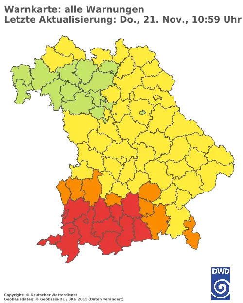 Aktuelle Wetterwarnungen für  Landsberg am Lech