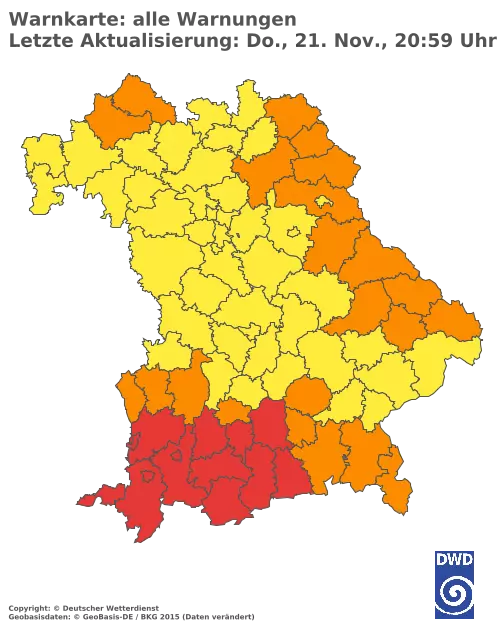 Aktuelle Wetterwarnungen für  Landsberg am Lech